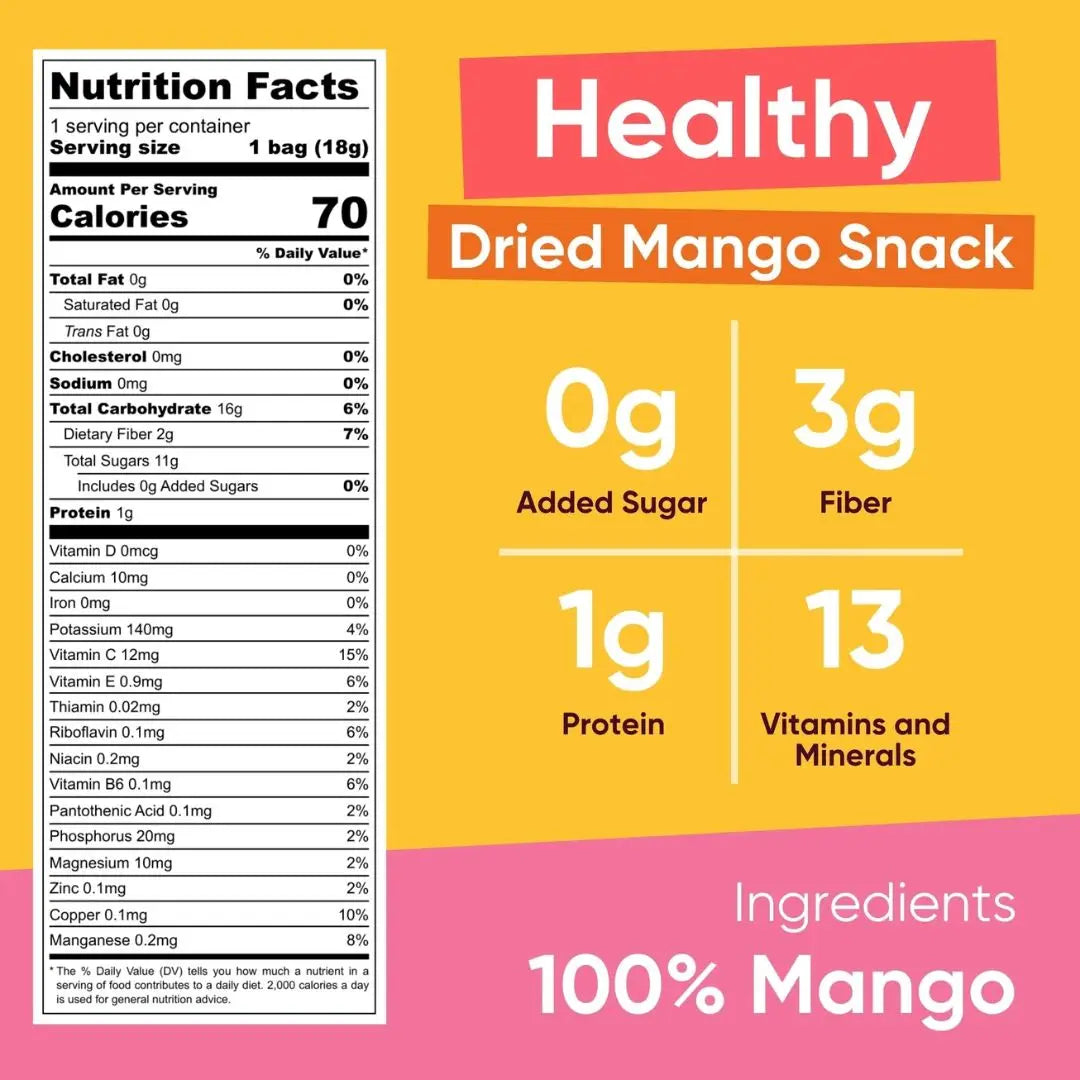 Dried Mango Chips Sharing Pack: Gluten Free, Vegan